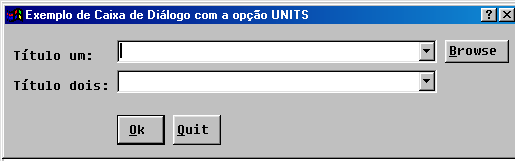 Definição de Caixas de Diálogo